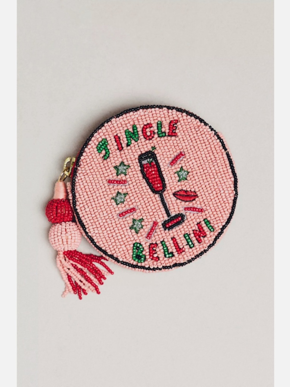 NWT ANTHROPOLOGIE NEPHTHYS ILLUSTRATED BEADED ROUND COIN PURSE